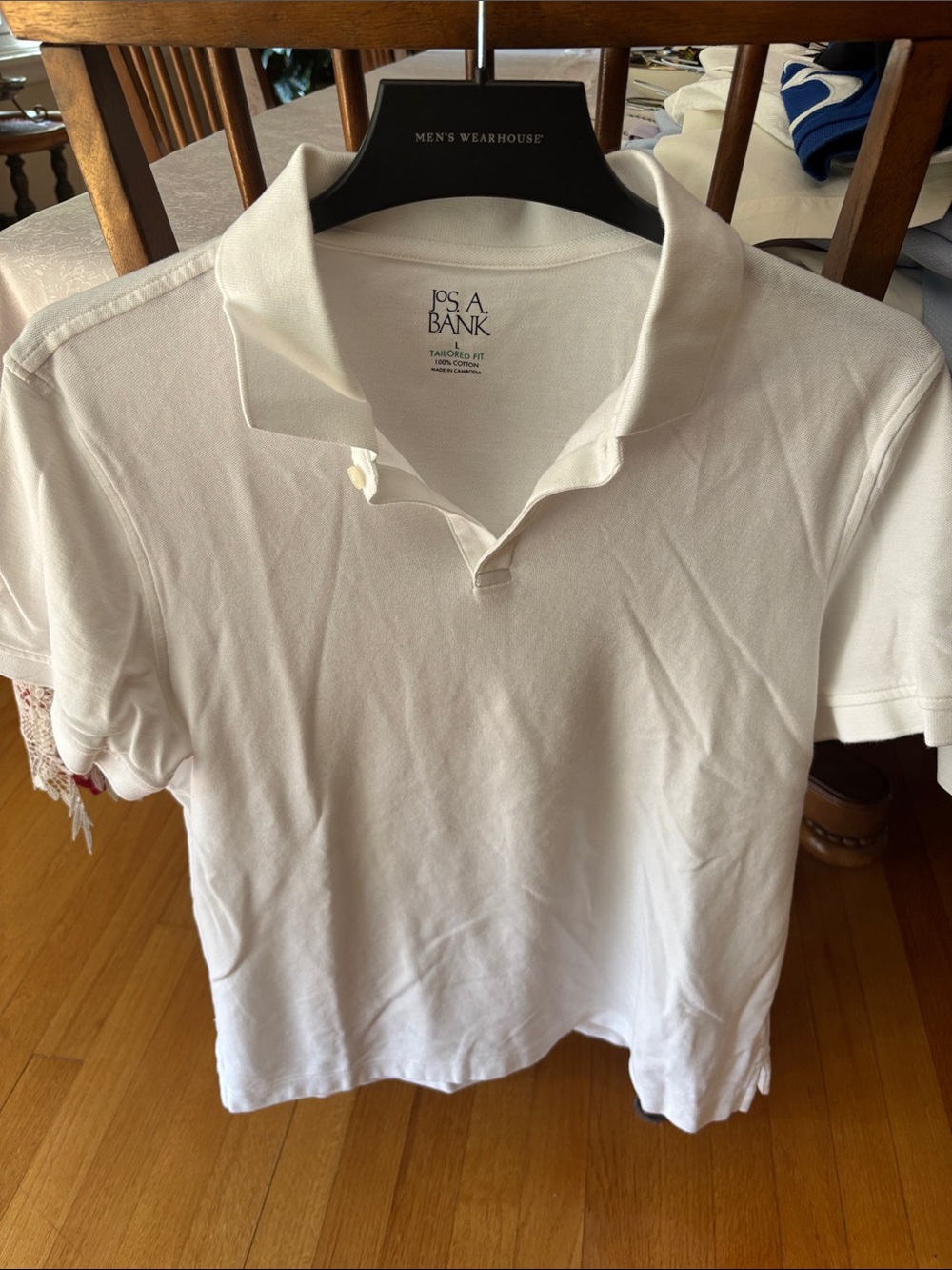 Jos. A. Bank White Tailored Fit Polo